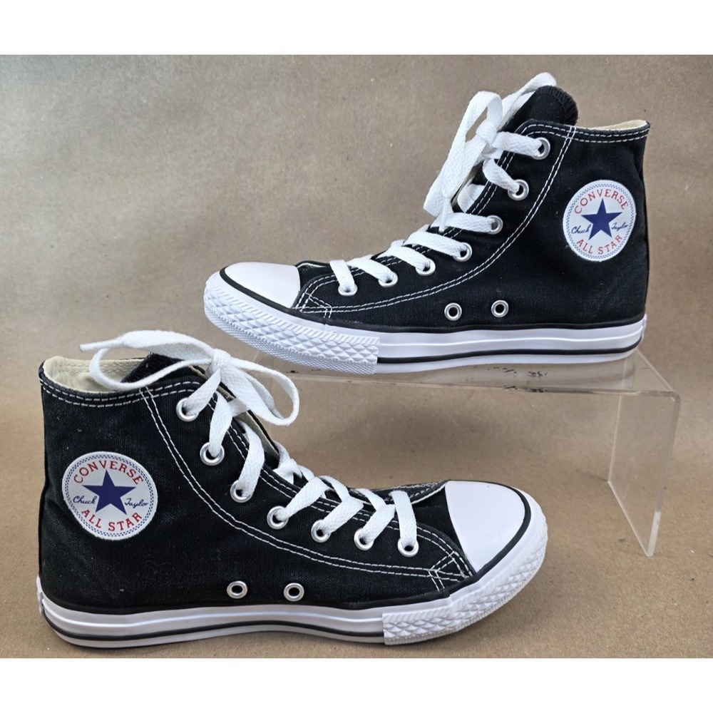 Converse (Sz 3 Youth) Chuck Taylor Black High Top Canvas Sneakers